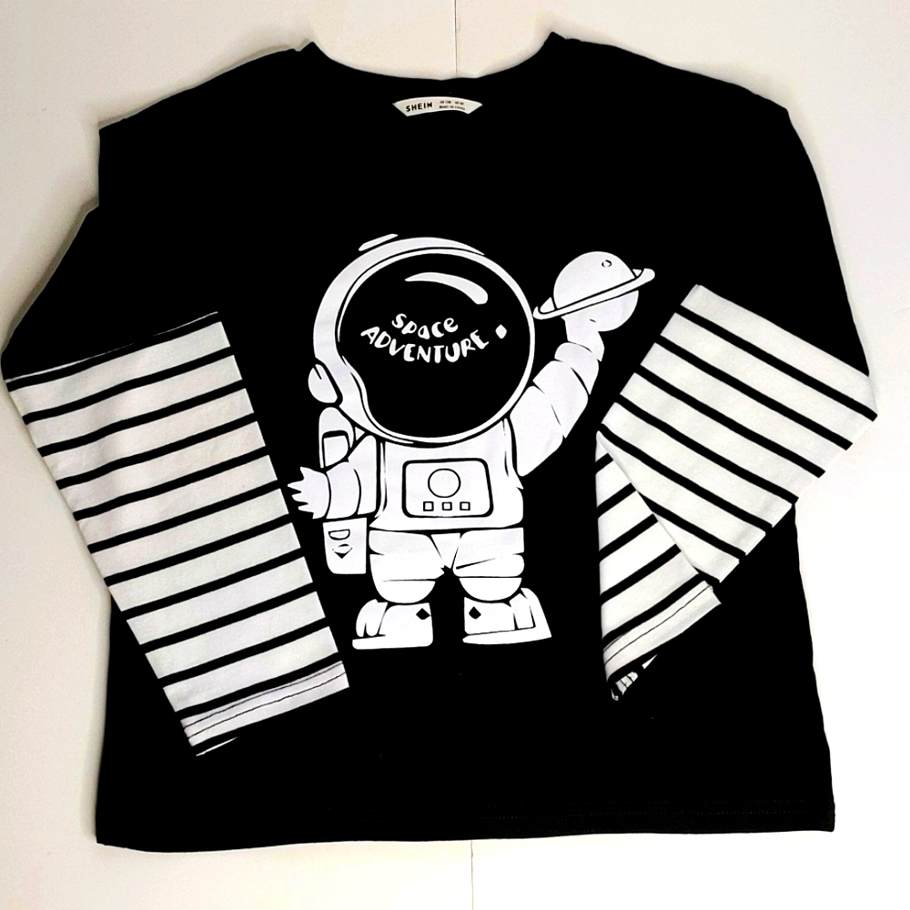 NWOT SHEIN Black  astronaute long sleeve  black Shirt 8